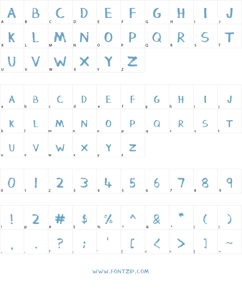 Thickedy Grunge Font Character